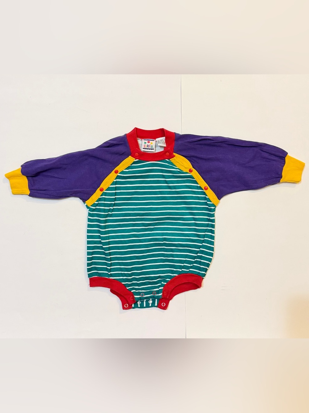 Circo 18 Months Striped Color Block Baby Bodysuit Vintage